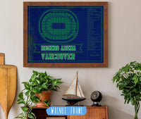 Cutler West Vancouver Canucks Team Colors - Rogers Arena Vintage Hockey Blueprint NHL Print