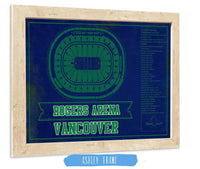 Cutler West Vancouver Canucks Team Colors - Rogers Arena Vintage Hockey Blueprint NHL Print