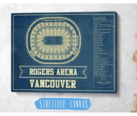 Cutler West Vancouver Canucks - Rogers Arena Vintage Hockey Blueprint NHL Print