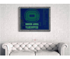 Cutler West Vancouver Canucks Team Colors - Rogers Arena Vintage Hockey Blueprint NHL Print