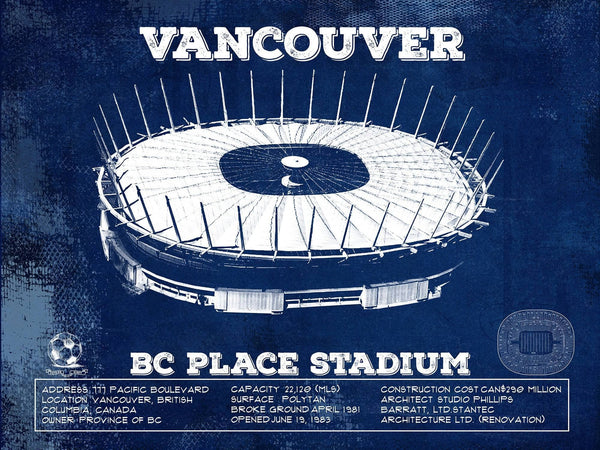 Cutler West Vancouver Whitecaps - Vintage BC Place Stadium MLS Soccer Print