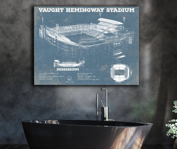 Cutler West Vaught-Hemingway Stadium - Ole Miss Football Vintage Art Print