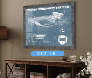 Cutler West Vaught-Hemingway Stadium - Ole Miss Football Vintage Art Print