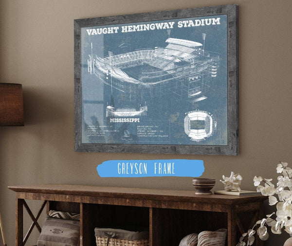 Cutler West Vaught-Hemingway Stadium - Ole Miss Football Vintage Art Print