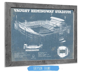 14" x 11" / Greyson Frame Cutler West Vaught-Hemingway Stadium - Ole Miss Football Vintage Art Print