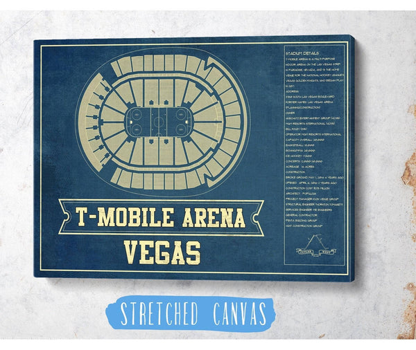 Cutler West Vegas Golden Knights T-Mobile Arena Seating Chart - Vintage Hockey Print