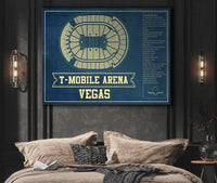 Cutler West Vegas Golden Knights T-Mobile Arena Seating Chart - Vintage Hockey Print