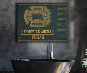 Cutler West Vegas Golden Knights T-Mobile Arena Team Color Seating Chart - Vintage Hockey Print