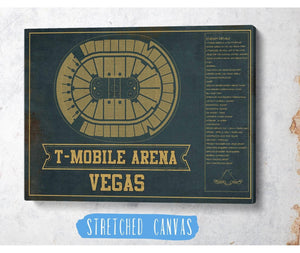 Cutler West Vegas Golden Knights T-Mobile Arena Team Color Seating Chart - Vintage Hockey Print