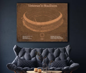 Cutler West Veteran's Stadium - Vintage Philly Stadium Team Art