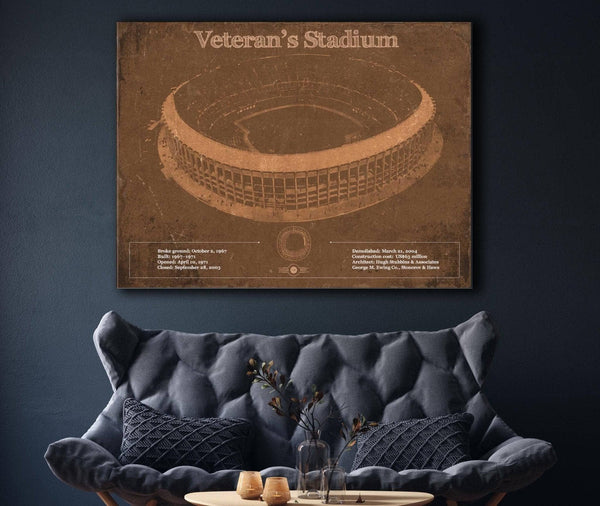 Cutler West Veteran's Stadium - Vintage Philly Stadium Team Art