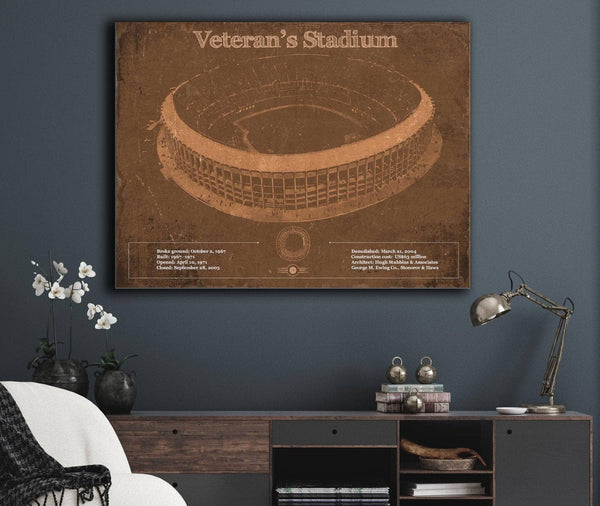 Cutler West Veteran's Stadium - Vintage Philly Stadium Team Art