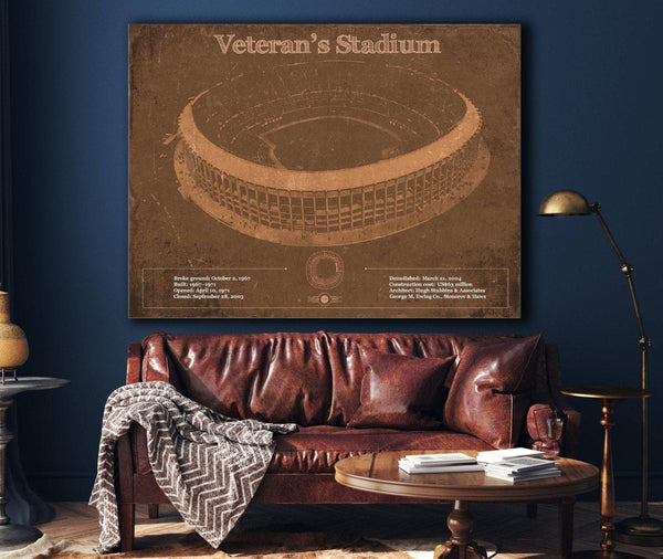 Cutler West Veteran's Stadium - Vintage Philly Stadium Team Art