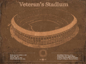 14" x 11" / Unframed Cutler West Veteran's Stadium - Vintage Philly Stadium Team Art