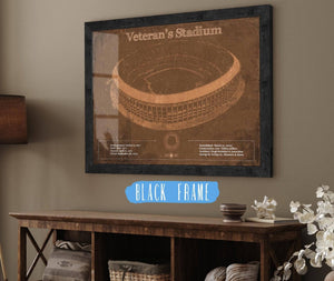 20" x 16" / Black Frame Cutler West Veteran's Stadium - Vintage Philly Stadium Team Art