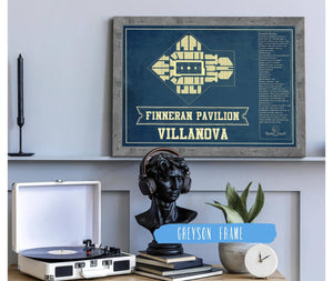 Cutler West Villanova Wildcats - Finneran Pavilion Seating Chart - College Basketball Blueprint Art