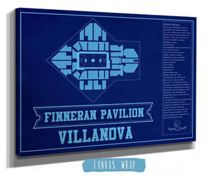 Cutler West Villanova Wildcats - Finneran Pavilion Seating Chart - College Basketball Blueprint Team Color Art