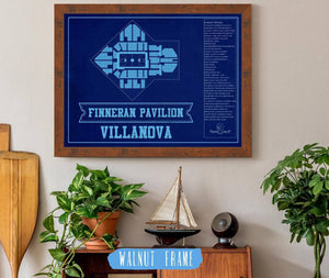 Cutler West Villanova Wildcats - Finneran Pavilion Seating Chart - College Basketball Blueprint Team Color Art