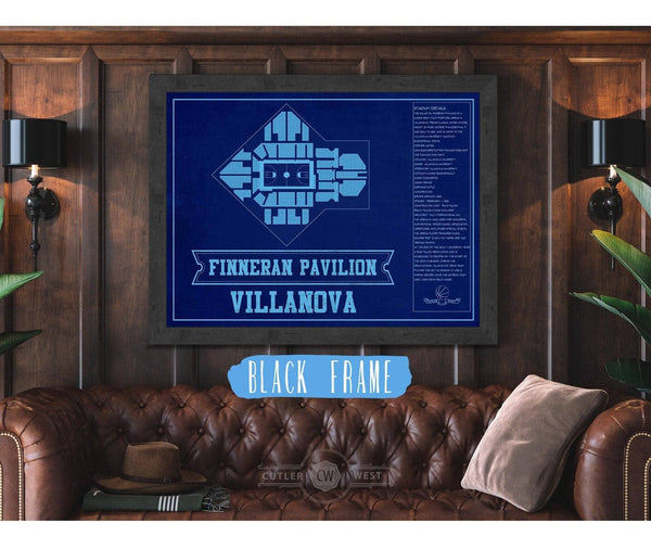 Cutler West Villanova Wildcats - Finneran Pavilion Seating Chart - College Basketball Blueprint Team Color Art