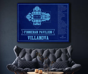 Cutler West Villanova Wildcats - Finneran Pavilion Seating Chart - College Basketball Blueprint Team Color Art