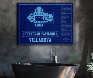 Cutler West Villanova Wildcats - Finneran Pavilion Seating Chart - College Basketball Blueprint Team Color Art