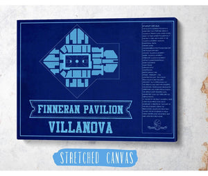 Cutler West Villanova Wildcats - Finneran Pavilion Seating Chart - College Basketball Blueprint Team Color Art