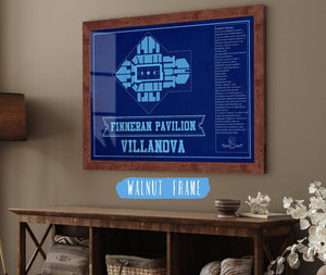 Cutler West Villanova Wildcats - Finneran Pavilion Seating Chart - College Basketball Blueprint Team Color Art