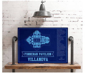 Cutler West Villanova Wildcats - Finneran Pavilion Seating Chart - College Basketball Blueprint Team Color Art