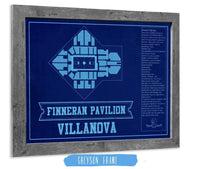 Cutler West Basketball Collection 14" x 11" / Greyson Frame Villanova Wildcats - Finneran Pavilion Seating Chart - College Basketball Blueprint Team Color Art 675916227-TEAM84951
