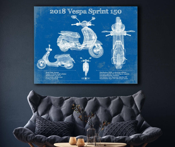 Cutler West Vintage 2018 - 2020 Vespa Primavera 150 Patent Print