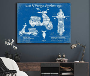Cutler West Vintage 2018 - 2020 Vespa Primavera 150 Patent Print
