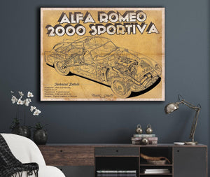 Cutler West Vintage Alfa Romeo 2000 Sportiva Sports Car Print