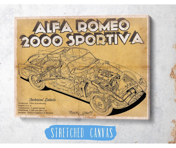 Cutler West Vintage Alfa Romeo 2000 Sportiva Sports Car Print