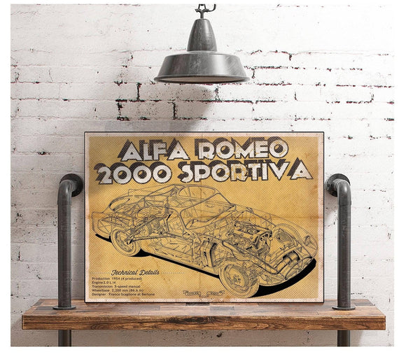 Cutler West Vintage Alfa Romeo 2000 Sportiva Sports Car Print