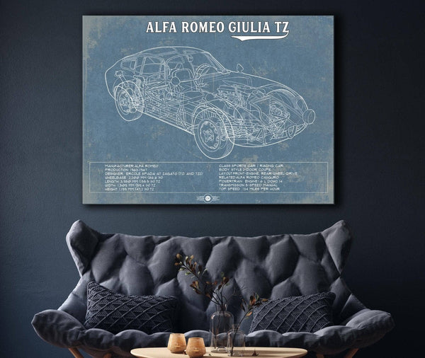 Cutler West Vintage  Alfa Romeo Giulia TZ Sports / Racing Car Print