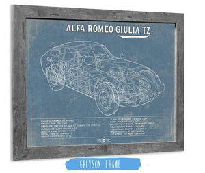 14" x 11" / Greyson Frame Cutler West Vintage  Alfa Romeo Giulia TZ Sports / Racing Car Print