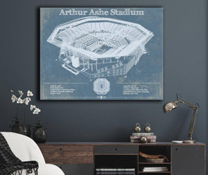 Cutler West Vintage Arthur Ashe US Open Tennis Blueprint Art