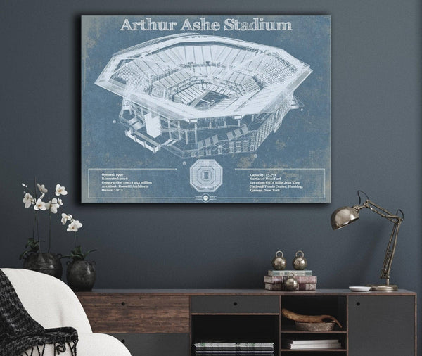 Cutler West Vintage Arthur Ashe US Open Tennis Blueprint Art