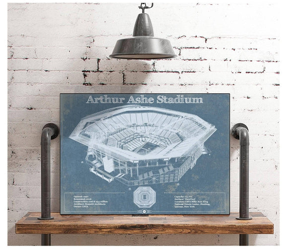 Cutler West Vintage Arthur Ashe US Open Tennis Blueprint Art