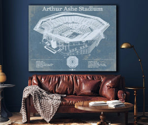 Cutler West Vintage Arthur Ashe US Open Tennis Blueprint Art