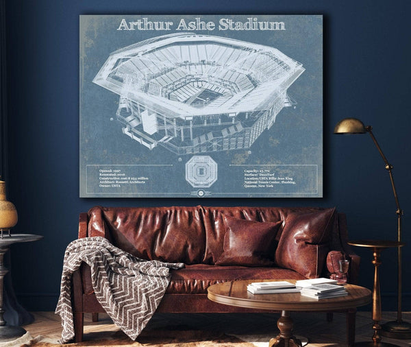 Cutler West Vintage Arthur Ashe US Open Tennis Blueprint Art