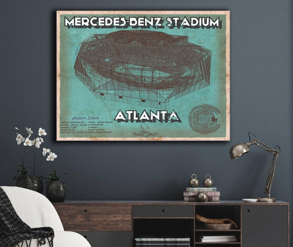 Cutler West Vintage Atlanta Falcons - Mercedes-Benz Stadium Football Print