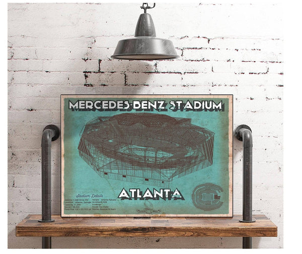 Cutler West Vintage Atlanta Falcons - Mercedes-Benz Stadium Football Print
