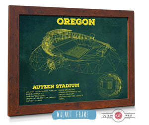 Cutler West Vintage Autzen Stadium Blueprint - Oregon Ducks Football Print