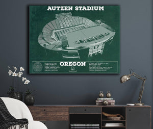 Cutler West Vintage Autzen Stadium - Oregon Ducks Football Print