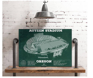 Cutler West Vintage Autzen Stadium - Oregon Ducks Football Print