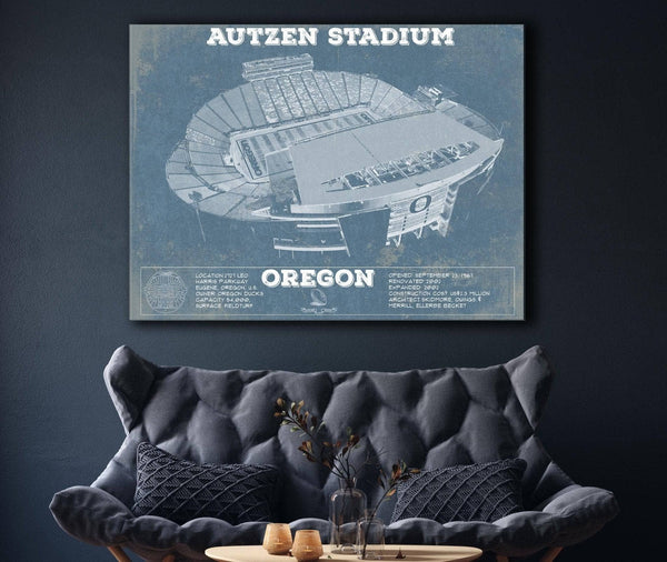 Cutler West Vintage Autzen Stadium - Oregon Ducks Football Print
