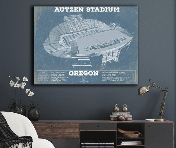Cutler West Vintage Autzen Stadium - Oregon Ducks Football Print