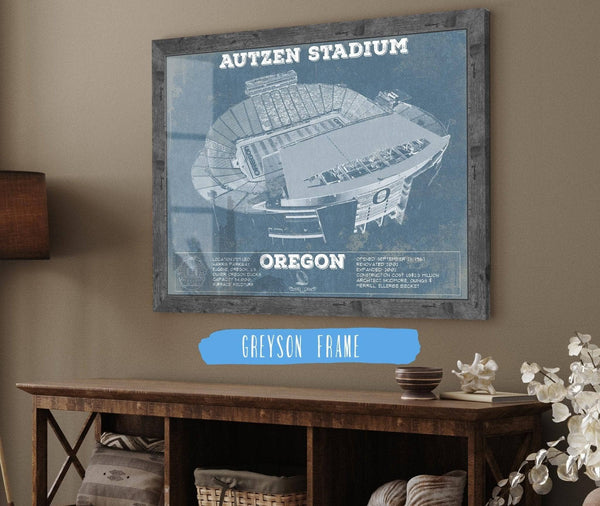 14" x 11" / Greyson Frame Cutler West Vintage Autzen Stadium - Oregon Ducks Football Print