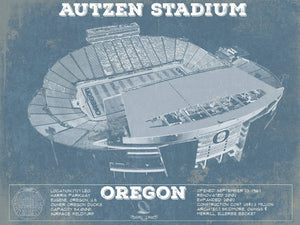 14" x 11" / Unframed Cutler West Vintage Autzen Stadium - Oregon Ducks Football Print